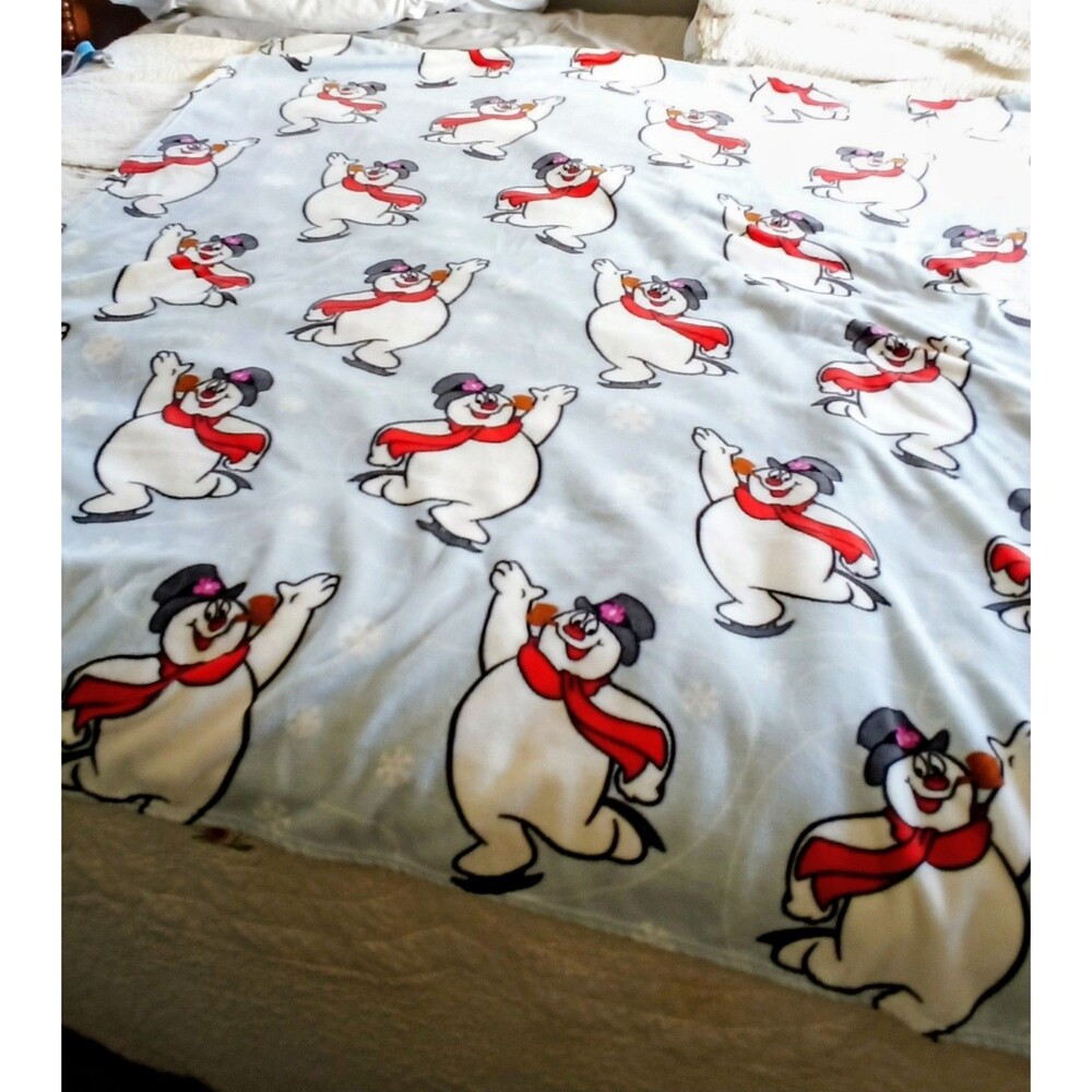 CHRISTMAS HOLIDAY WINTER FROSTY THE SNOWMAN THROW BLANKET